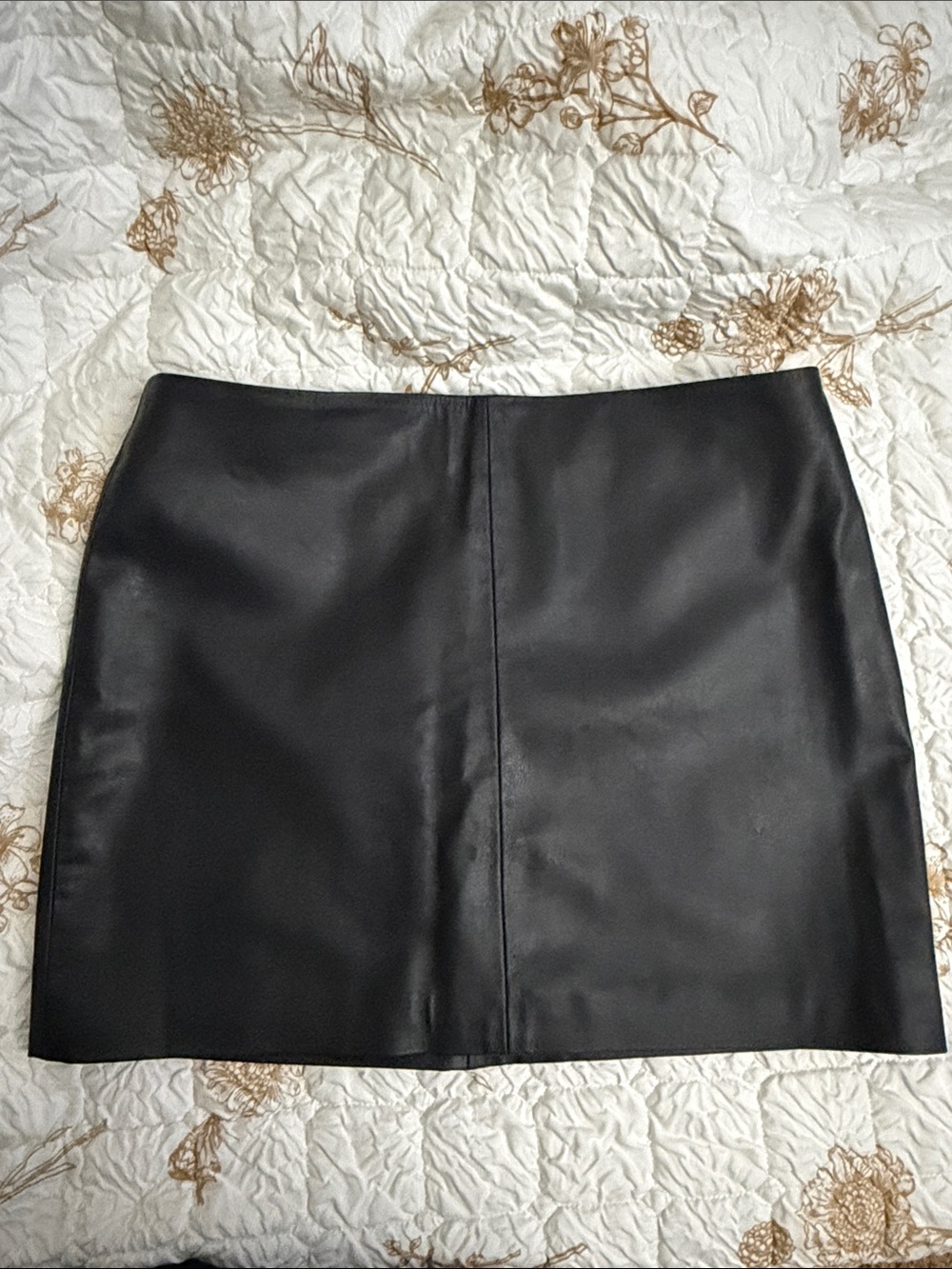H&M Black Faux Leather Mini Skirt